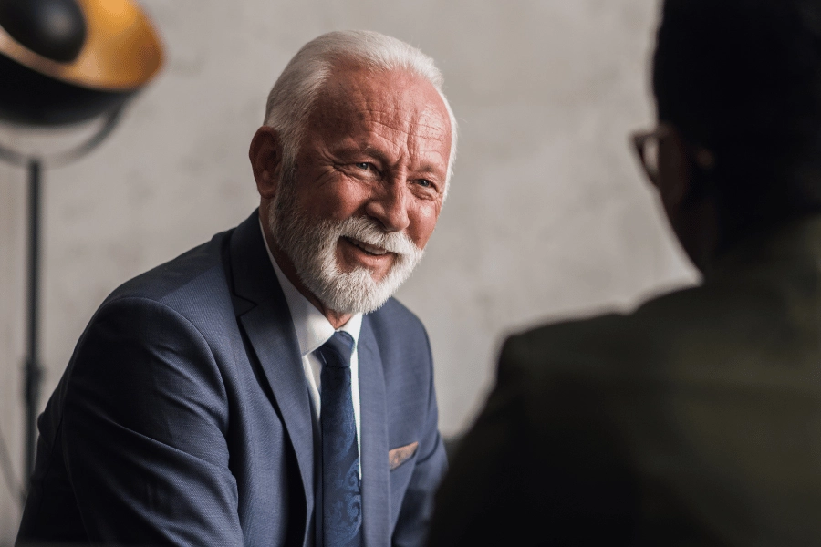 Older man wearing a suit