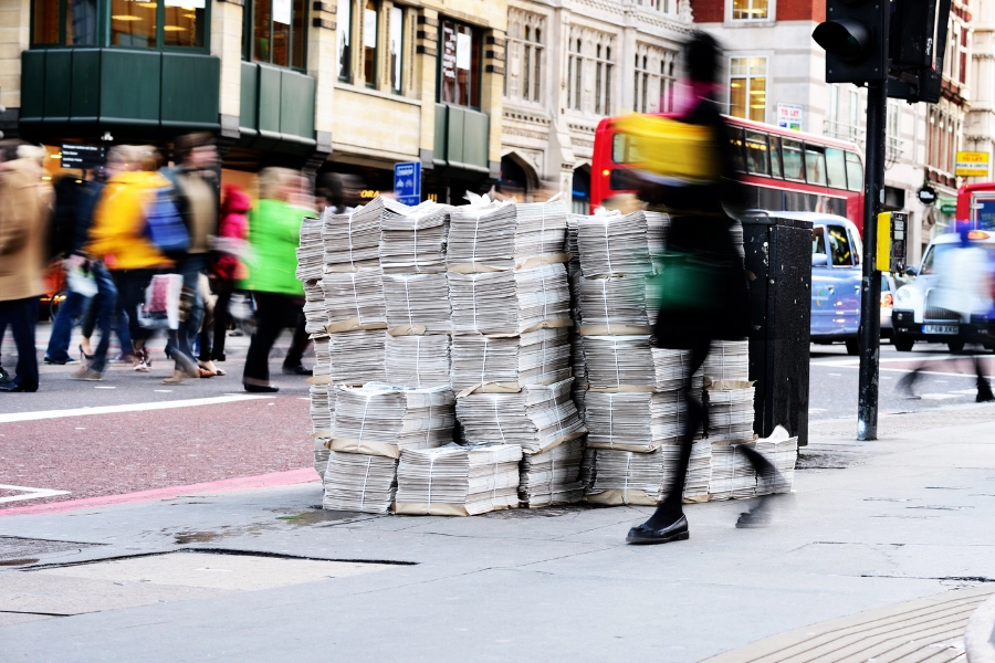 Newspapers in London street