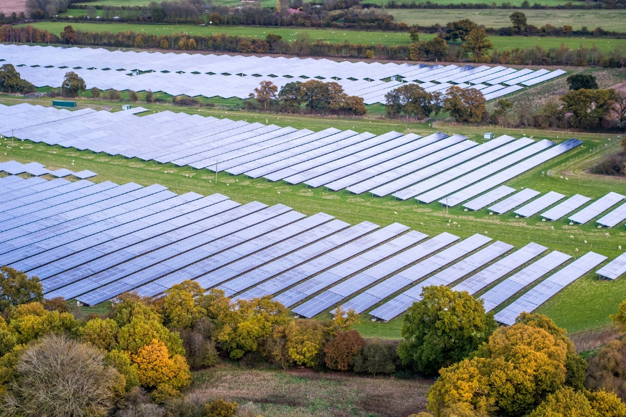 Solar panels from above