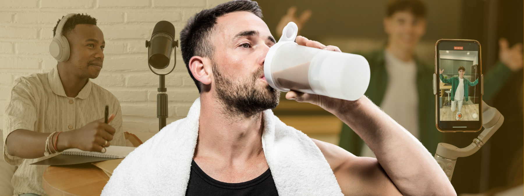 Man drinking protein shake