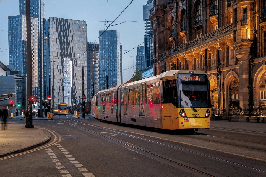 Trams in Manchester city centre