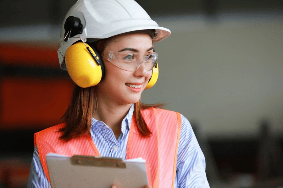 Woman wearing PPE